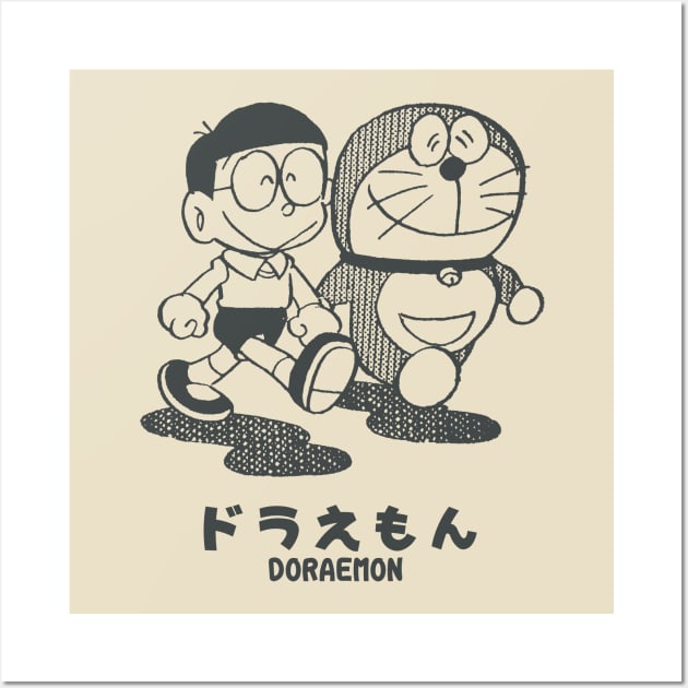 Doraemon - Vintage Illustration, Manga 1969 Wall Art by SALENTOmadness